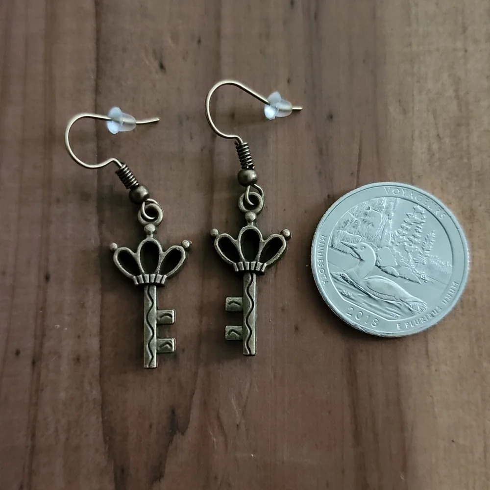 Vintage Key Earrings